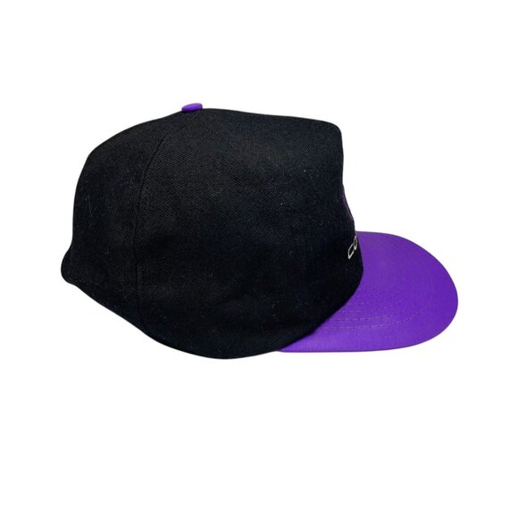 VTG Corvette Snapback Two Toned Hat- Embroidered- Car Racing Black Purple - Picture 5 of 7